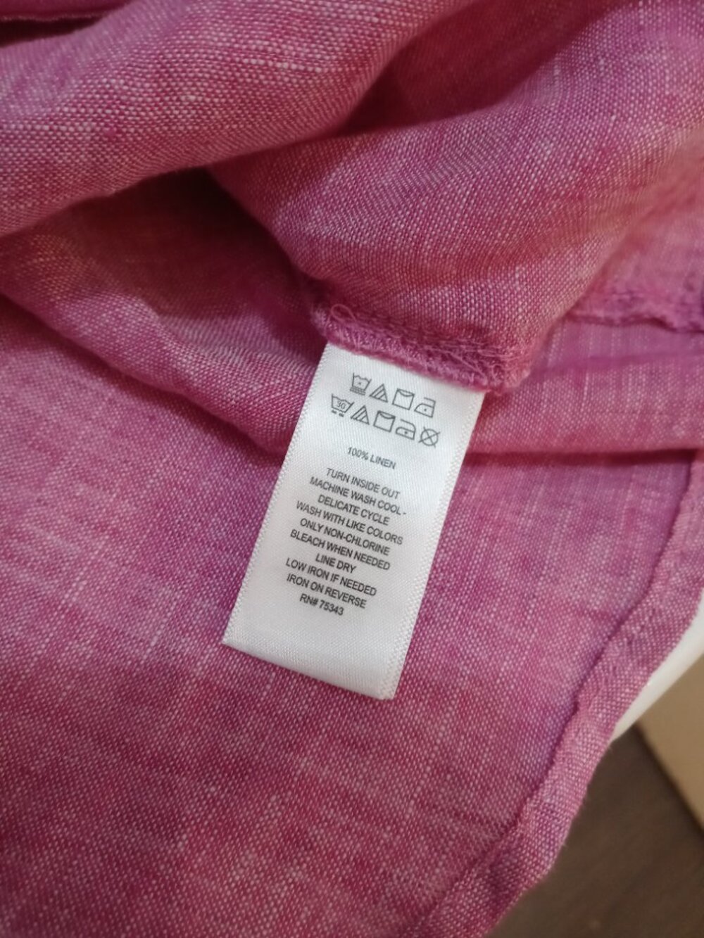 SIGRID OLSEN linen button down shirt in orchid (L) - Picture 2 of 10